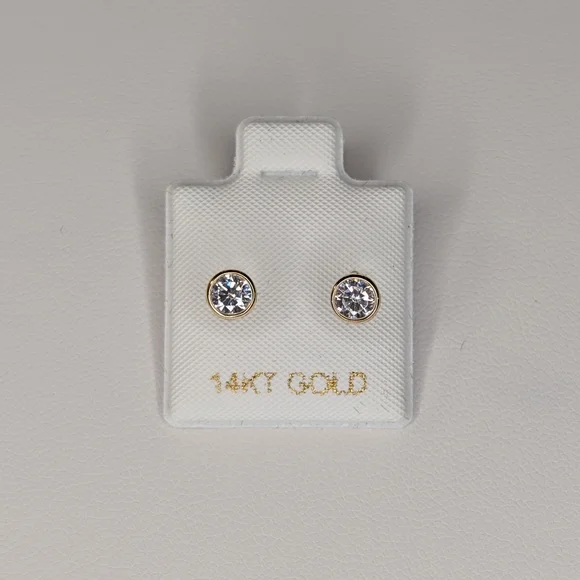 14K Gold Moissanite Earrings - Picture 1 of 4
